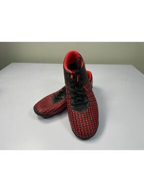 Under Armour Football Cleats Mens 11 Turf Shoes Red Black Mid Top